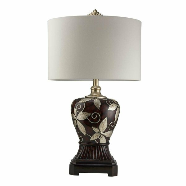 Lightitup 30.75 in. Folius Floral Foliage Table Lamp - Brown & Silver LI1666718